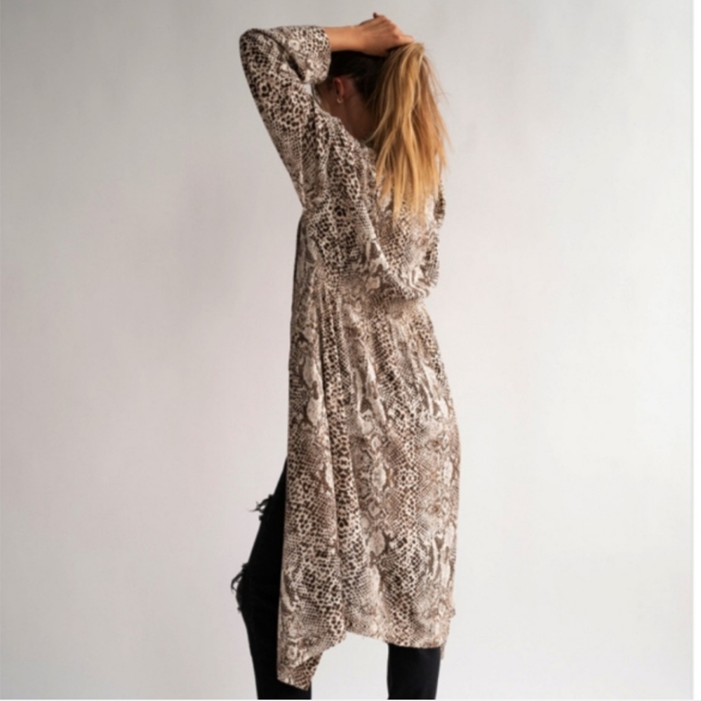 Free People Snake Print Cardigan Duster - Picture 8 of 12